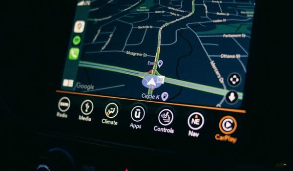 GPS screen in vehicle